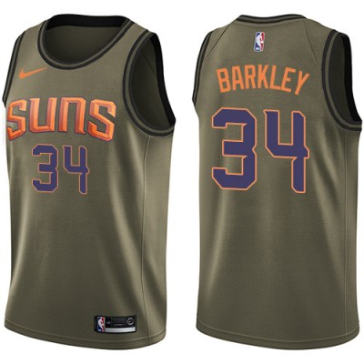 Nike Phoenix Suns #34 Charles Barkley Green Salute to Service Youth NBA Swingman Jersey